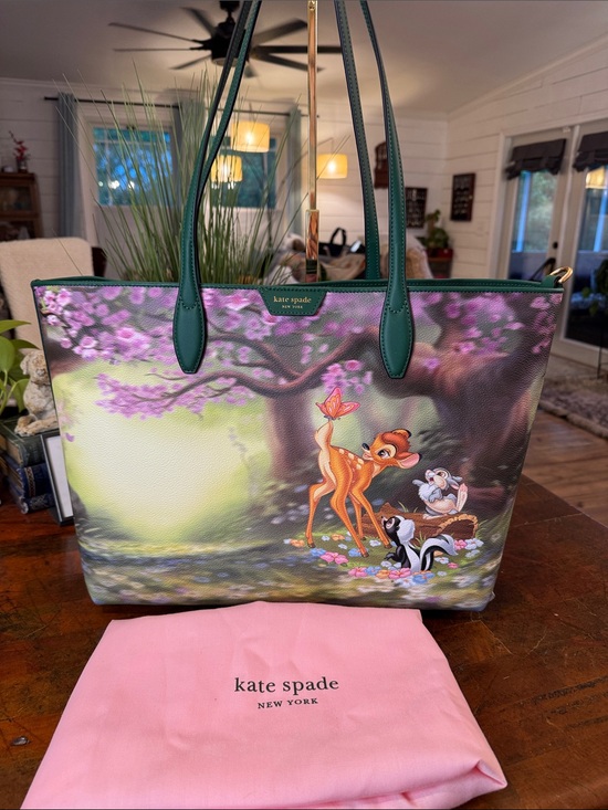 kate spade Handbags - kate spade x Disney Bambi Print Tote with Green Handles